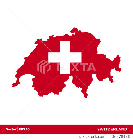 Switzerland - Europe Countries Map and Flag Vector Icon Template Illustration Design. Vector EPS 10. Switzerland - Europe Countries Map and Flag Vector Icon Template Illustration Design. Vector EPS 10. 136278458