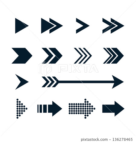 Arrow Set Icon Vector Logo Template Illustration EPS 10 136278465