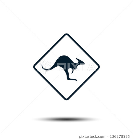 Kangaroo Road Sign Vector Logo Template Illustration EPS 10 136278555
