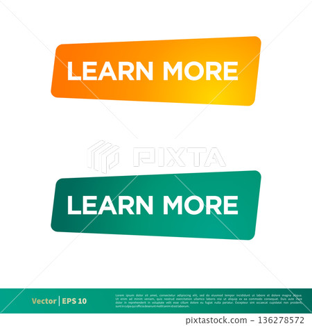 Learn More Letter Banner Button Icon Vector Template Illustration Design. Vector EPS 10. 136278572
