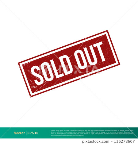 Sold Out Vector Banner Template Illustration Design. Vector EPS 10. 136278607