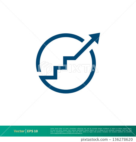 Arrow Stock Exchange Chart Icon Vector Logo Template Illustration Design. Vector EPS 10. 136278620