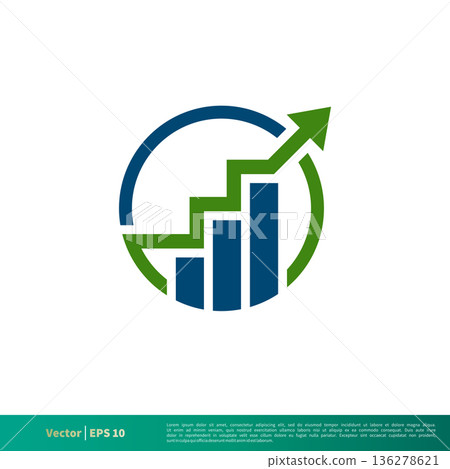 Arrow Stock Exchange Chart Icon Vector Logo Template Illustration Design. Vector EPS 10. 136278621
