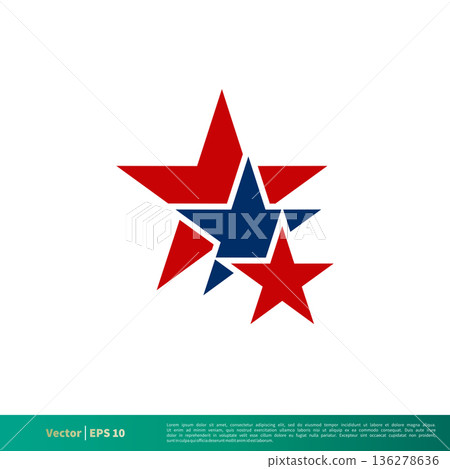 Three Stars, Tennessee Flag Icon Vector Logo Template Illustration Design. Vector EPS 10. 136278636