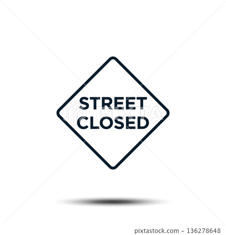 Street Closed Sign Icon Vector Illustration EPS 10 136278648