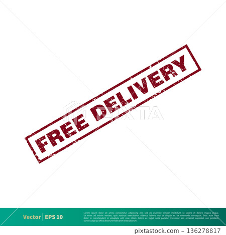 Free Delivery Banner Stamp Vector Template Illustration Design. Vector EPS 10. Free Delivery Banner Stamp Vector Template Illustration Design. Vector EPS 10. 136278817