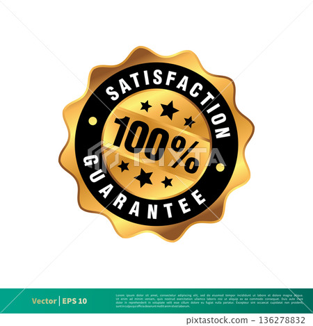 100 Percent Satisfaction Guarantee Seal Banner Vector Template Illustration Design. Vector EPS 10. 136278832