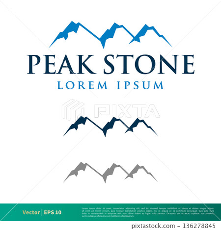 Stone Mountain Vector Icon Logo Template Illustration Design. Vector EPS 10. Stone Mountain Vector Icon Logo Template Illustration Design. Vector EPS 10. 136278845