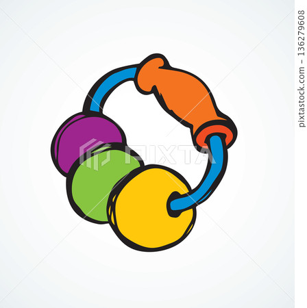 Rattle. Vector drawing 136279608
