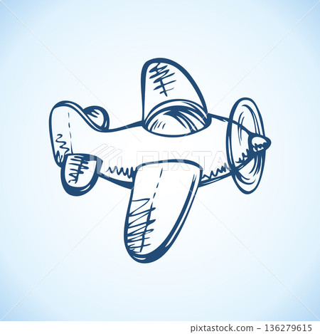 Toy Airplane. Vector drawing Toy Airplane. Vector drawing 136279615
