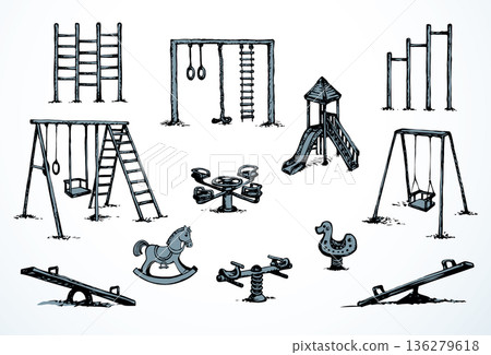 Vector drawing. Playground toy element 136279618