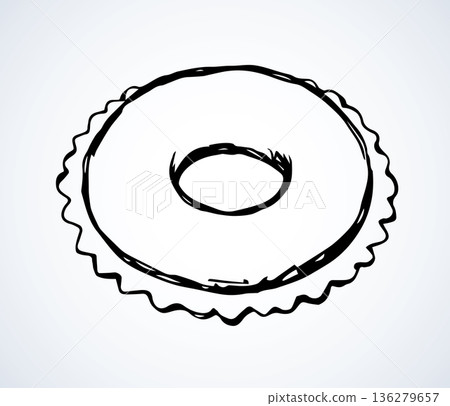 Inflatable swimming ring. Vector drawing 136279657