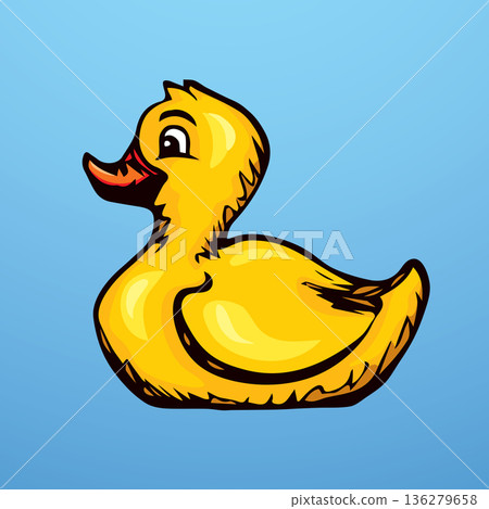 Rubber Ducking. Vector drawing Rubber Ducking. Vector drawing 136279658