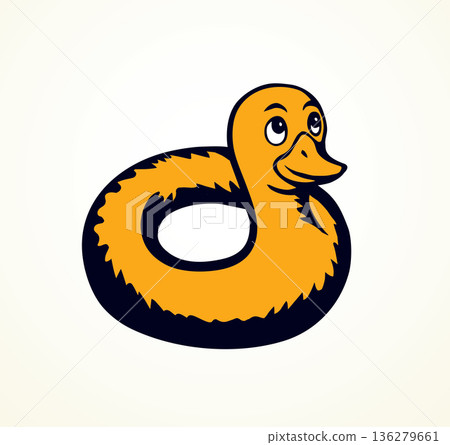 Inflatable swimming ring. Vector drawing Inflatable swimming ring. Vector drawing 136279661
