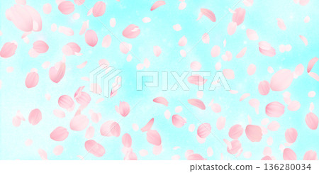 落花櫻花背景素材 136280034