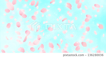 落花櫻花背景素材 136280036