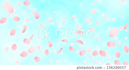 落花櫻花背景素材 136280037