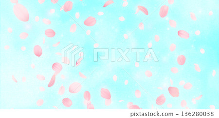 落花櫻花背景素材 136280038