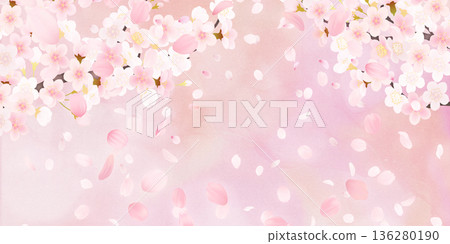 落花櫻花背景素材 落花櫻花背景素材 136280190