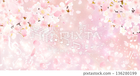 落花櫻花背景素材 落花櫻花背景素材 136280199