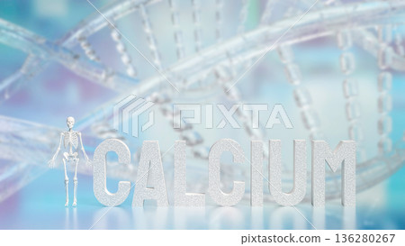 Calcium and Bone Health Medical Nutrition Concept 3d render. 136280267