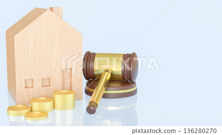 Real Estate Law and Property Investment Justice Concept 3d render. 136280270