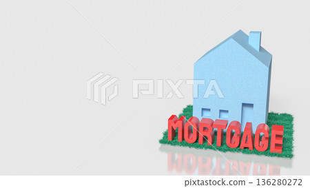 Mortgage Loan Concept for Home Ownership and Real Estate 3d render. 136280272