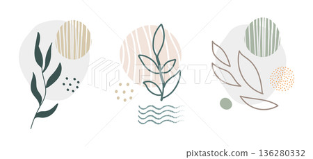 Abstract plant art design poster and wallpaper vector illustration Abstract plant art design poster and wallpaper vector illustration 136280332