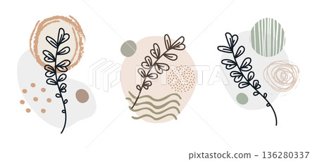 Abstract leaves and spots graphic collection vector illustration Abstract leaves and spots graphic collection vector illustration 136280337