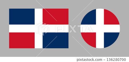 Civil round, rectangular flag of Dominican Republic badges. Set of Dominican Republic flag circle, rectangle icons. Sticker flag of Dominican Republic. Civil round, rectangular flag of Dominican Republic badges. Set of Dominican Republic flag circle, rectangle icons. Sticker flag of Dominican Republic. 136280700