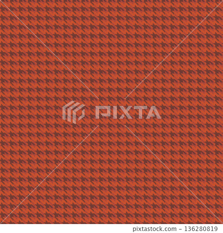 Geometric houndstooth red seamless pattern with pied-de-poule ornament. Monochrome graphic design. Modern minimalist stylish squared background. Vector chequered motif for fabric, textile Geometric houndstooth red seamless pattern with pied-de-poule ornament. Monochrome graphic design. Modern minimalist stylish squared background. Vector chequered motif for fabric, textile 136280819