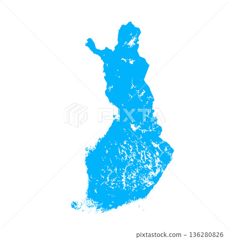 Map of Finland, sign silhouette. World Map Globe. Vector Illustration isolated on white background. Europe continent 136280826