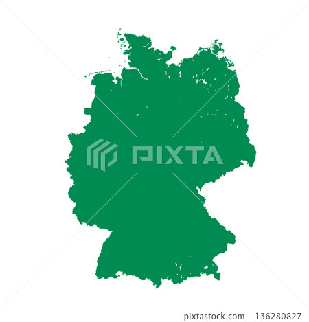 Map of Germany, sign silhouette. World Map Globe. Vector Illustration isolated on white background. Europe continent 136280827