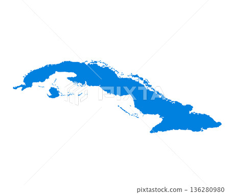 Map of Cuba, sign silhouette. World Map Globe. Vector Illustration isolated on white background. Central America continent Map of Cuba, sign silhouette. World Map Globe. Vector Illustration isolated on white background. Central America continent 136280980