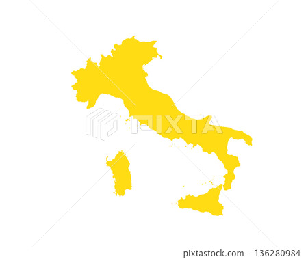 Map of Italy, sign silhouette. World Map Globe. Vector Illustration isolated on white background. Europe continent 136280984