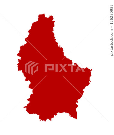 Map of Luxembourg, sign silhouette. World Map Globe. Vector Illustration isolated on white background. Europe continent 136280985