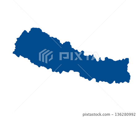 Map of Nepal, sign silhouette. World Map Globe. Vector Illustration isolated on white background. Asian continent Map of Nepal, sign silhouette. World Map Globe. Vector Illustration isolated on white background. Asian continent 136280992