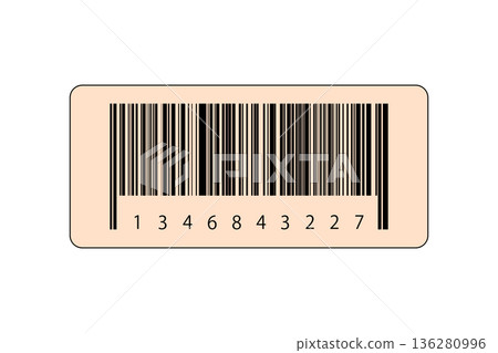 Barcode barcode identification number product scanning . Vertical stripes resembling. Code stripes sticker. Barcode labels, customers qr code 136280996