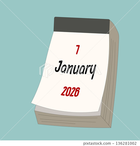 January 7. Daily Calendar icon for design. Simple design for business brochure, flyer, print media, advertisement. Easily editable 136281002