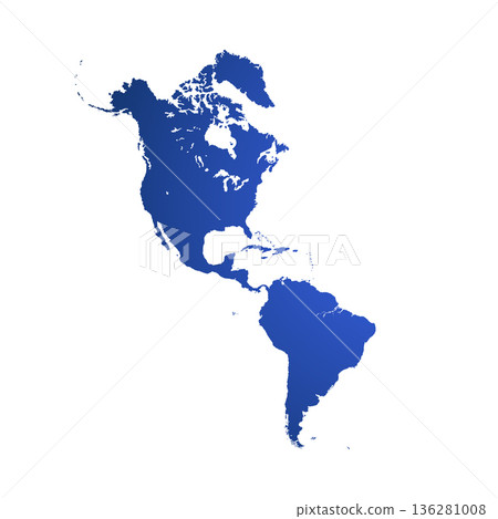 Map of North and South America, sign silhouette. World Map Globe. Vector Illustration isolated on transparent background. American continent Map of North and South America, sign silhouette. World Map Globe. Vector Illustration isolated on transparent background. American continent 136281008