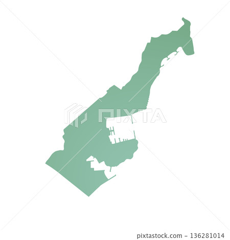 Map of Monaco, sign silhouette. World Map Globe. Vector Illustration isolated on white background. Europe continent 136281014