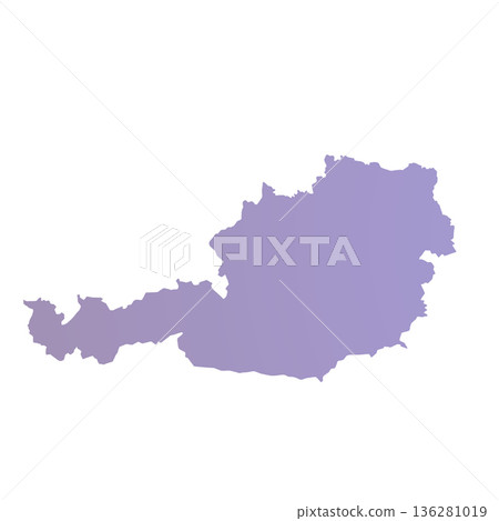 Map of Austria, sign silhouette. World Map Globe. Vector Illustration isolated on white background. Europe continent 136281019