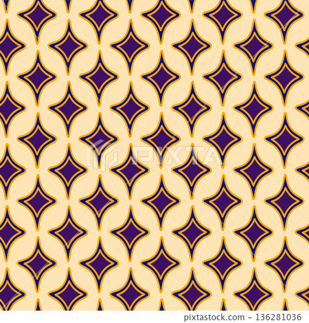 Arabic morrocan arabesque seamless pattern with colorful elements. Geometric background. Design greeting card Islamic ornamental colorful detail of mosaic. Vector illustration Arabic morrocan arabesque seamless pattern with colorful elements. Geometric background. Design greeting card Islamic ornamental colorful detail of mosaic. Vector illustration 136281036
