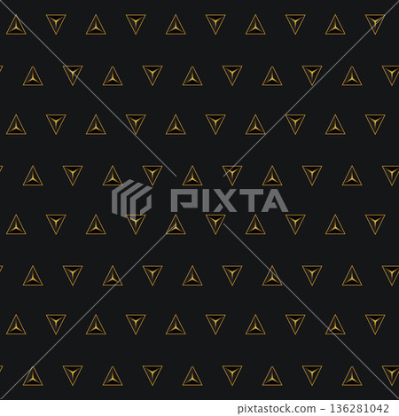 Geometric seamless pattern with gold and colorful elements. Luxury background. Ornamental wallpaper detail of mosaic. Art Deco invitation greeting Design. Vector illustration Geometric seamless pattern with gold and colorful elements. Luxury background. Ornamental wallpaper detail of mosaic. Art Deco invitation greeting Design. Vector illustration 136281042