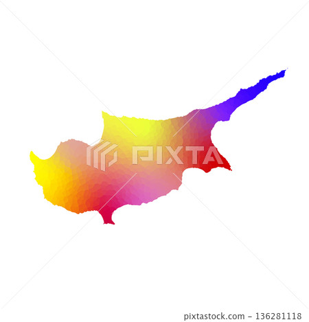 Map of Cyprus, sign silhouette. World Map Globe. Vector Illustration isolated on white background. Europe continent 136281118