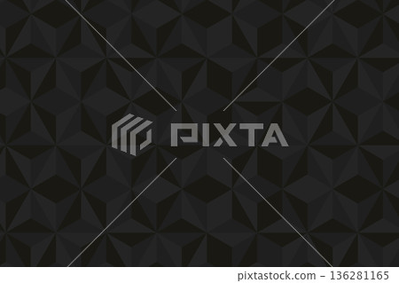 Geometric seamless pattern with black elements. Luxury background. Ornamental wallpaper detail of mosaic. Art Deco invitation greeting Design. Vector illustration 136281165