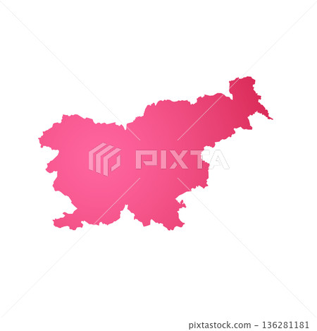 Map of Slovenia, sign silhouette. World Map Globe. Vector Illustration isolated on white background. Europe continent 136281181