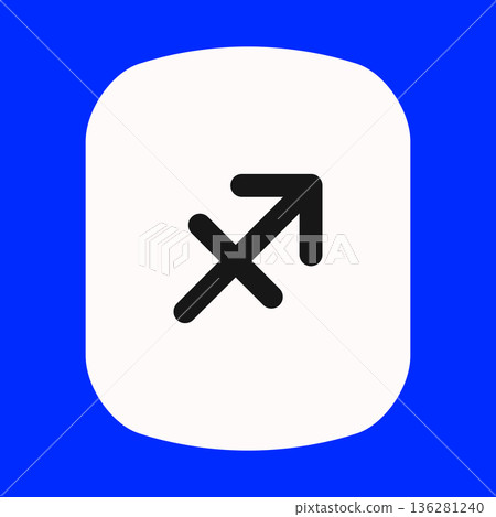 Zodiac horoscope. Sagittarius astrological icon symbol. Stylized star sign esoteric. Simple line vector illustration 136281240