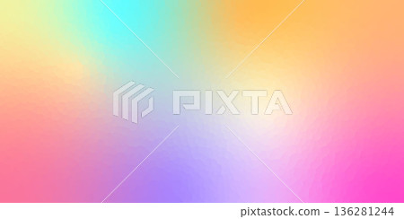 Polygonal rainbow mosaic background. Abstract low poly vector illustration. Triangular pattern in halftone style. Template geometric business design with triangle for poster, banner, card, flyer 136281244