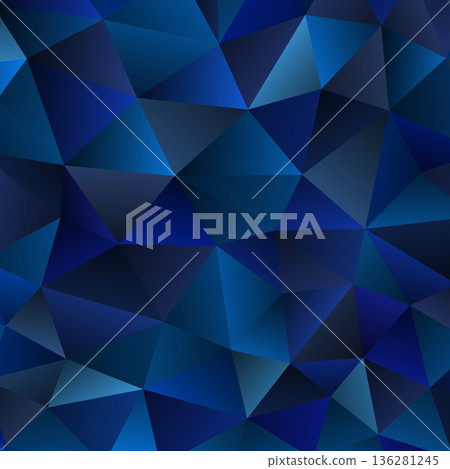 Polygonal rainbow mosaic background. Abstract low poly vector illustration. Triangular pattern in halftone style. Template geometric business design with triangle for poster, banner, card, flyer 136281245